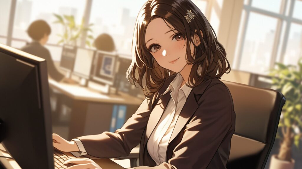 20代のOLが笑っている