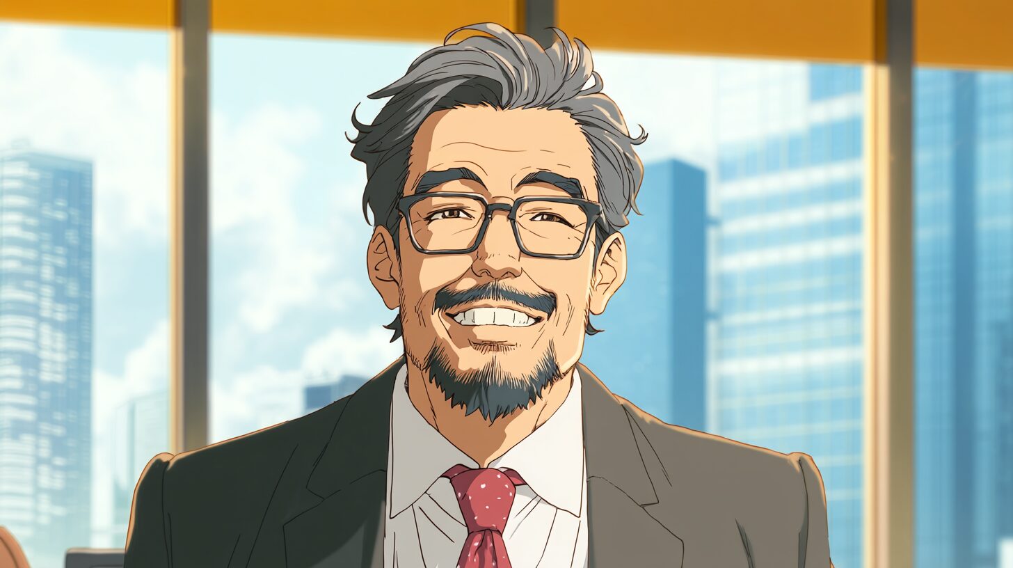 40代男性が笑っている