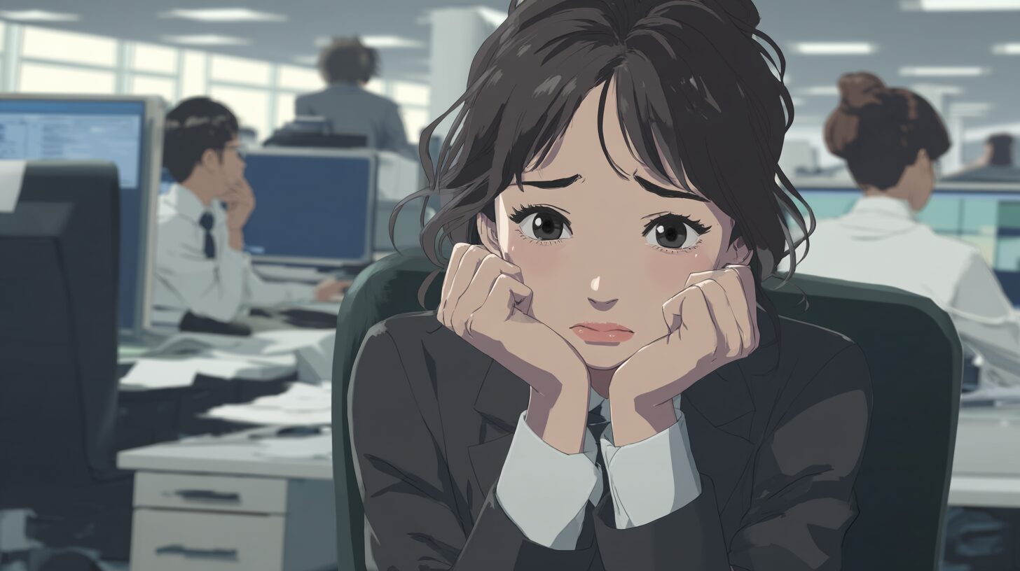 20代女性がオフィスで困っている