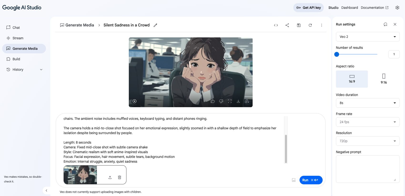 Google AI Studio画像から動画生成
