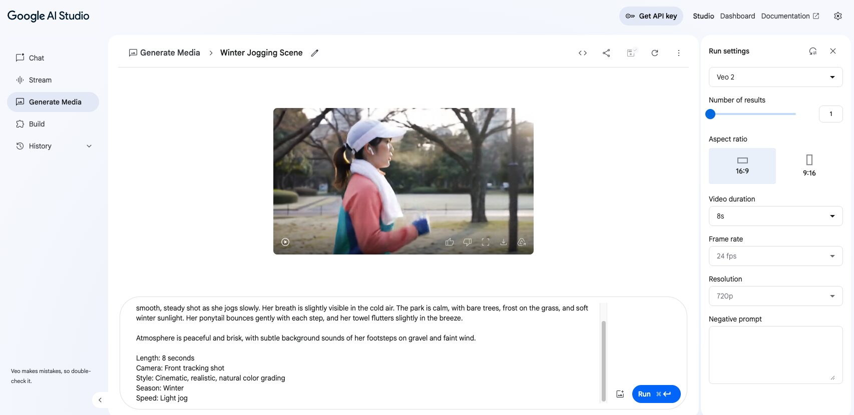 Google AI Studio動画生成完了